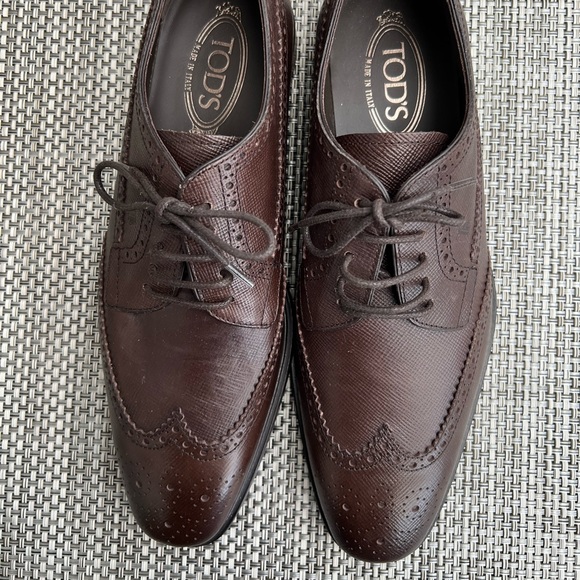 New Men's “TOD'S” Brown Leather Oxford Shoes
